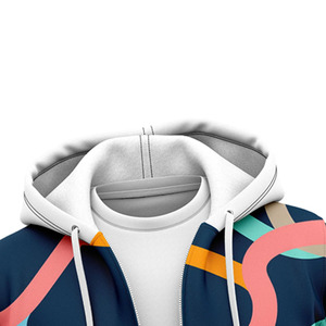Mens Stylish Zipper Hoodies Luxury Cotton Terry Full Zip Sweatshirt Breathable Casual Apparel Factory Direct Supply - Product Image 5