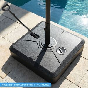 Base per Ombrellone da Patio da 330 Libbre con Ruote e Asta di Trazione Retrattile, Pesante, per Uso Esterno - Product Image 2