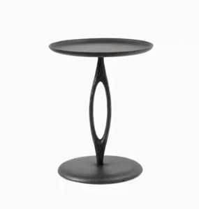 Round Wooden Nesting Side <b>Tables</b> Black Metal Frame Minimalist Modern Handcrafted Eco Friendly Living Room Bedroom Furniture - Product Image 5