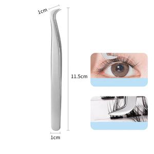Pinzas de pestañas de acero inoxidable de alta calidad profesional Gray Rocks aplicador de punta puntiaguda para extensiones de pestañas al por mayor - Product Image 4