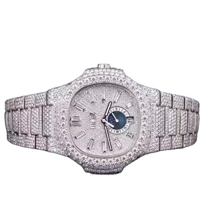 Reloj de Cuarzo Digital Clásico de Lujo con Diamante de Laboratorio Moissanite VVS de Alta Calidad, Cristal de Zafiro, Correa de Acero Inoxidable, Unisex - Product Image 2