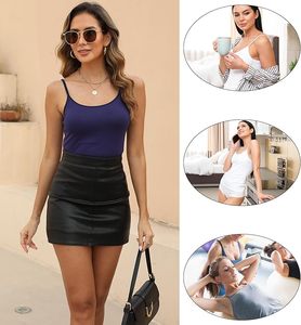Aura Cami Womens Camisole Tank Top Undershirt <b>Spaghetti</b> Strap Basic Camisoles Soft Cotton Stretch Slim Fit Layering Tops Pack - Product Image 6