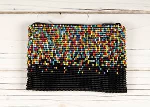 Pochette à monnaie brodée de perles, Porte-monnaie brodé de perles, Portefeuille brodé de perles fait main, Pochette à bijoux brodée de perles - Product Image 2