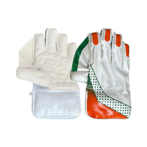 <b>Cricket</b> Gloves Half Finger Mesh Fabric White Orange Green Padded Breathable Pull On Ambidextrous Sports <b>Equipment</b> - Product Image 6