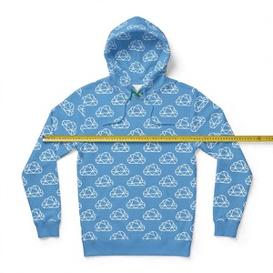 Sudadera con Capucha Unisex NEXTEX con Estampado de Nubes, Diseño Geométrico Blanco de Bajo Poligonalismo, con Bolsillo Canguro y Cordón Ajustable - Product Image 5