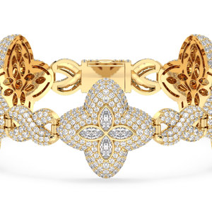 REYES Pulsera de eslabones con diseño de trébol de moissanita VVS estilo Hip Hop en plata de ley 925 para mujer, joyería fina - Product Image 5