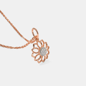 Collar con Colgante de Diamantes Cultivados en Laboratorio en Forma de Racimo Floral en Oro Rosa - Product Image 5
