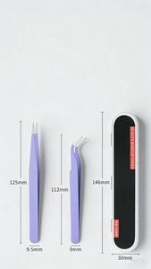 ชุดแหนบต่อขนตาสแตนเลสอย่างดี ปลายเรียบ สีชมพู ม่วง น้ำเงิน สำหรับต่อขนตา - Product Image 2