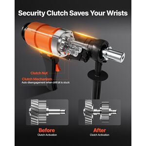 Máquina perforadora de hormigón de 8 pulgadas con broca de diamante, portátil, para perforación en seco y húmedo, con 4 brocas 1075/230 - Product Image 6