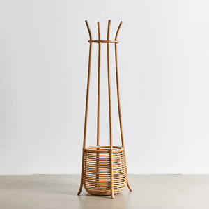Percheros de ratán premium de buena calidad, perchero natural con cesta para guardar sombreros y abrigos - Product Image 3