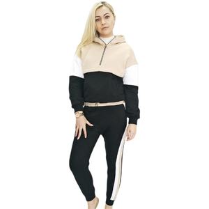 Oferta Especial: Conjunto Deportivo de 2 Piezas para Mujer, Sudadera con Cierre y Botones de Encaje, 100% Algodón, Estilo Casual, Personalizable OEM, para Invierno - Product Image 2