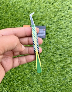 Pince à épiler d'extension de cils personnalisée de marque privée en acier inoxydable forte tenue mince volume droit 90 degrés Extension de cils - Product Image 6