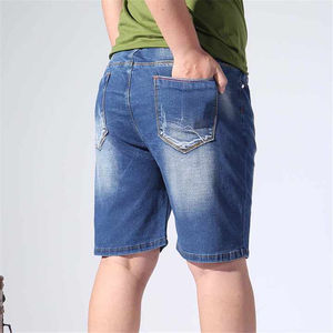 Shorts en jean légers et confortables pour hommes, taille élastique, vente en gros en ligne - Product Image 4