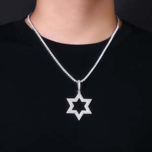 Factory Wholesale Star Pendant Necklace Moissanite Iced Out Design Hip Hop Jewelry for <b>Men</b> - Product Image 2