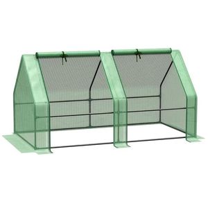 Serra da Giardino Portatile Mini per Esterni con Grandi Porte a Cerniera 6 X 3 X 3, Copertura a Tunnel in PE Verde Resistente all'Acqua e ai Raggi UV - Product Image 1