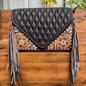 Bolso bandolera de piel de vaca auténtica hecho a mano personalizado bolso bandolera acolchado elegante para mujer accesorio de moda - Product Image 2