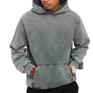 Sweat-shirts d'hiver pour hommes personnalisés brodés et perlés, en tissu polaire, coupe classique, avec cordon de serrage et poche, haute qualité - Product Image 3
