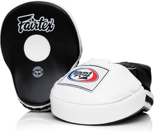 เป้าซ้อมมวย Fairtex สีดำขาว หนังวัวแท้ สำหรับฝึกซ้อม MMA มวยไทย คิกบ็อกซิ่ง เป้าซ้อมทนทาน ปรับแต่งได้ - Product Image 1