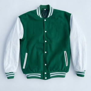 Wholesale High Quality Custom <b>Men</b> Varsity <b>Jacket</b> Embroidered <b>Woolen</b> Bomber Style Winter Outerwear Front Waterproof Breathable - Product Image 1