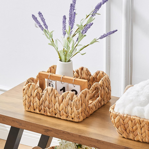 Panier de rangement décoratif en jacinthe d'eau pour la vente en gros, corbeille de salle de bain en osier pour cosmétiques, papier toilette et serviettes - Product Image 5