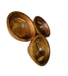 Bol de madera con patas para uso en el hogar, Bol de madera para frutas y ensaladas de alta calidad y aspecto clásico para Hotel y restaurante - Product Image 1