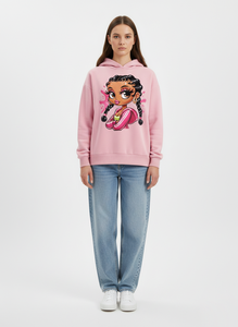 Hoodies surdimensionnés (col rond / épaules tombantes) avec impression puff, design personnalisé, nouveaux modèles OEM pour filles - Product Image 3