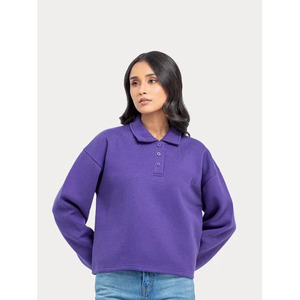 Pull en molleton tricoté pour femme, à manches longues, col à capuche, décontracté, court, couleur unie, respirant, hiver - Product Image 1