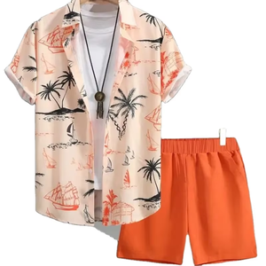 Camisa de Playa con Estampado Floral Hawaiano, Camisa Casual Holgada de Manga Corta para Hombre, Conjunto de Pantalones Cortos - Product Image 5