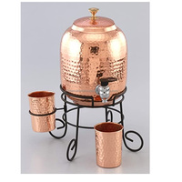 Refroidisseur d'eau en cuivre 5 l, pot avec verre en cuivre, Design Unique, couleur personnalisée et à usage domestique