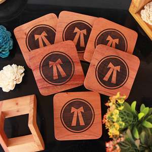 High Glossy Natural Finish Wooden <b>Coasters</b> by Humran Export - Product Image 1