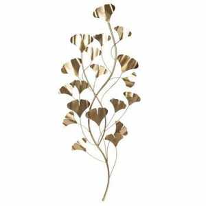 Arte de Pared de Metal con Hojas de Ginkgo Doradas de Lujo, Escultura Vertical de Rama Botánica de Hierro para Decoración Elegante de Dormitorios Principales y Hoteles - Product Image 1