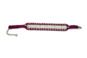 Pave Diamond Bohemian White Rhodium Plated Macrame Adjustable Bracelet <b>for</b> <b>Men</b> Women & Children-Party Gift - Product Image 5