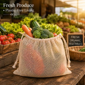 Sac en coton à cordon de serrage |   Pochette de rangement pour produits réutilisable, écologique, recyclable, pour les courses, les cadeaux, les voyages - Product Image 4