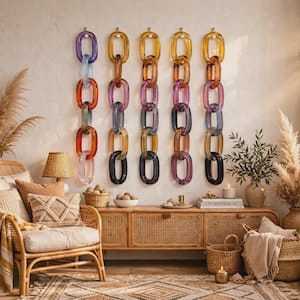 Décoration murale en macramé en résine faite à la main, motif vertical, accessoire décoratif, ensemble multi-pièces pour maison minimaliste - Product Image 3