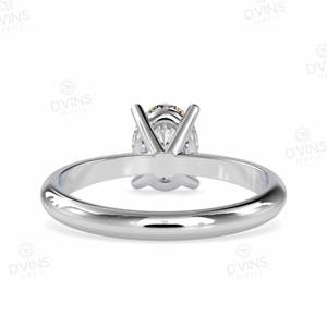 Anillo de Compromiso Clásico con Diamante VVS Ovalado de 2.5 Quilates Cultivado en Laboratorio, Engaste de Garras, Oro Sólido de 14k, Regalo para Fiesta o Boda, Certificado IGI - Product Image 6