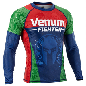Durable <b>Men's</b> Rash Guard <b>Compression</b> <b>Shirts</b> Breathable Gym Fitness Workout Athletic Wear MMA Venum Fighter Rash Guard Pakistan - Product Image 2