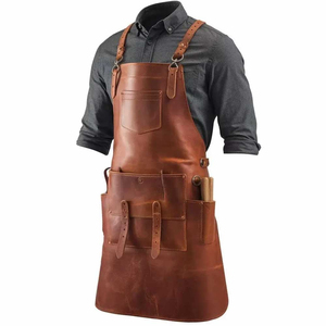 Delantal de Cuero Largo Personalizado con Logotipo Impreso para Máxima Protección, Diseño Unisex Cómodo para Panaderos y Chefs - Product Image 1