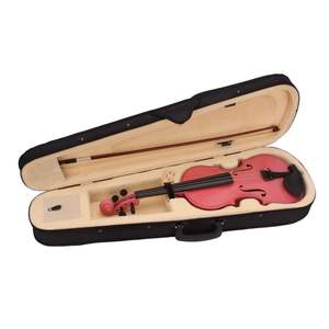 4/4 per principianti Full Size Set di violino acustico Vintage in legno massiccio Starter Kit con custodia per il trasporto di prua (rosa) per gli studenti RT - Product Image 3