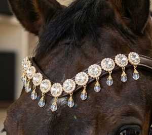 Cinturón de frente para caballo de cristal con diamantes de imitación, accesorios personalizados con logo, aparejos cómodos de cuero, modelo internacional 7860B - Product Image 2