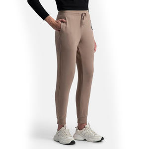 Pantalon de jogging large pour femme, taille haute, cordon de serrage, bas élastiqué, coupe ample, respirant, coton et élasthanne, décontracté - Product Image 2