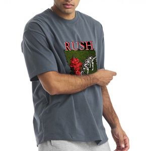 Camiseta de Manga Corta Gris para Hombre, Corte Regular, Cuello Redondo, Diseño Estampado de Dálmata y Hidrante, Tejido de Jersey de Algodón Informal - Product Image 3