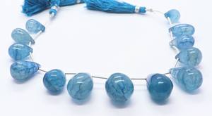 Cuentas de Cuarzo Azul Natural AAA en Forma de Lágrima, Lisas, de 10x15-15x21 mm, Cuentas de Cuarzo Azul en Forma de Gota de 8 Pulgadas - Product Image 5