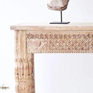 Wooden Console <b>Table</b> Carved Accent Coffee <b>Table</b> Long Entryway <b>Sofa</b> <b>Side</b> <b>Table</b> for Living Room Hallway Bedroom - Product Image 4