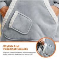 Manta con Capucha Personalizable para Adultos, Sudadera con Bolsillos, Forro Polar Sherpa, Regalo para Mujer, Manta con Capucha Extra Grande para Ver Televisión