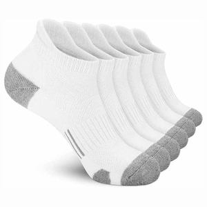 Men's White Ankle <b>Socks</b> 100% Cotton Breathable Knitted Solid Color Summer Daily Wear Thin Fit - Product Image 1