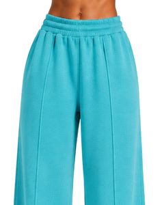 Pantalones Deportivos Anchos de Cintura Alta para Mujer, Color Azul Cielo, Estilo Casual para Uso Diario, Personalizados por el Fabricante - Product Image 5