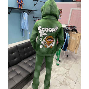 Ensemble de jogging personnalisé pour homme, coupe classique, sweat à capuche zippé, pantalon évasé, ensemble deux pièces, ensemble de pantalon empilé pour l'automne, survêtement pour homme - Product Image 2