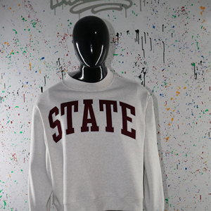 Sudadera de cuello alto STATE WHITE 100% marrón con bordado de apliques, sudadera de cuello ancho con hilos finos - Product Image 1