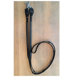 Rênes de cheval en cuir antidérapant en caoutchouc 16 mm Cristaux importés Haute qualité Durable Équestre Couleurs personnalisables Tailles personnalisées - Product Image 1