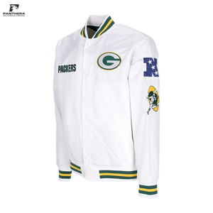 Veste en satin de sport de haute qualité pour hommes, tissu satiné, boutons sur le devant, broderie personnalisée, vestes de baseball en satin - Product Image 4